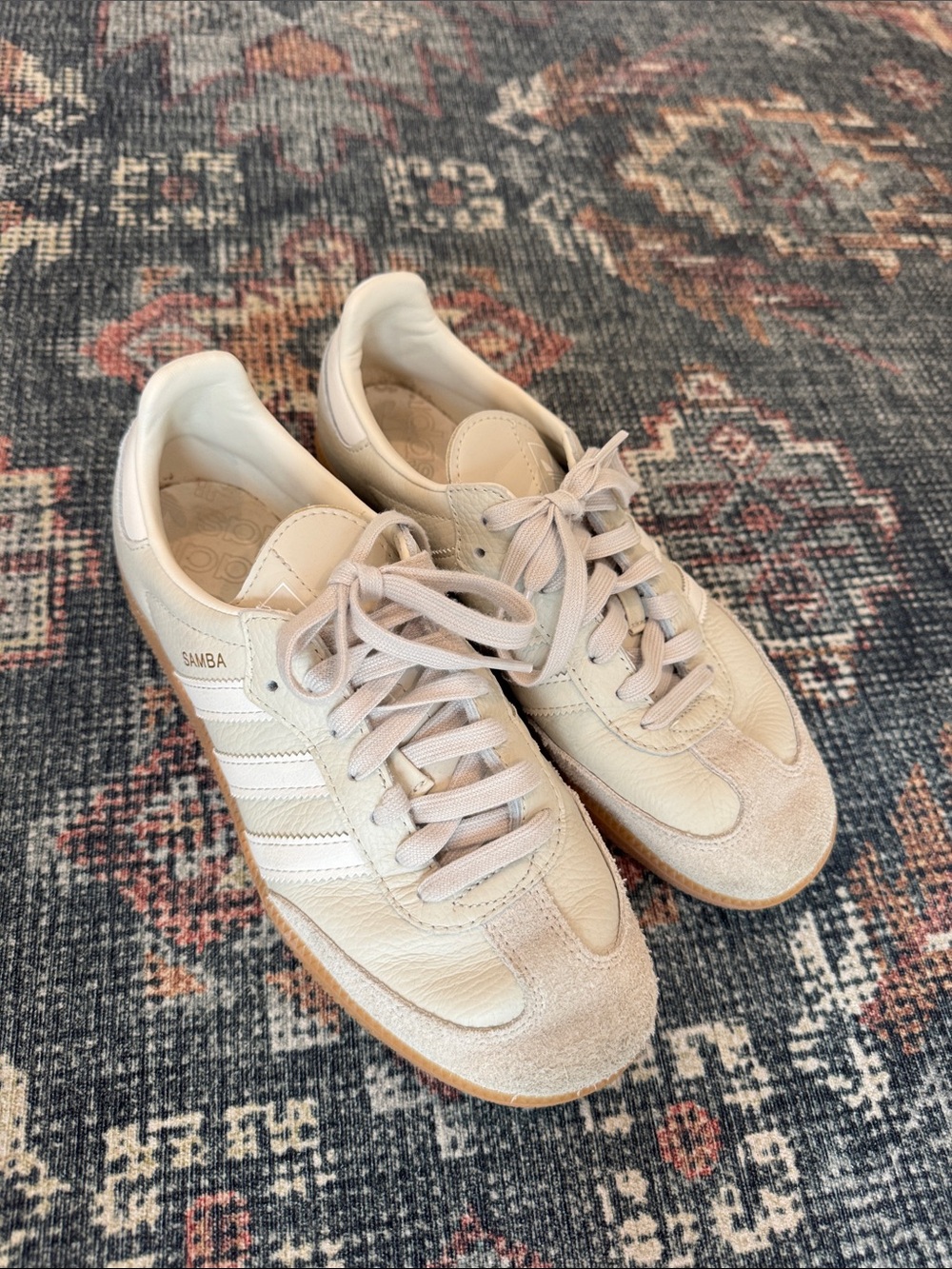 adidas Samba Cream and White Leather Sneakers women’s size 8, sold out color!